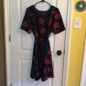 Blue and red floral Princess Highway dress size 16
